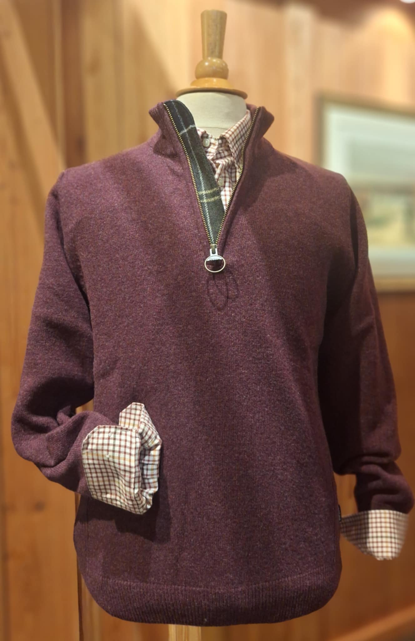 BARBOUR HOLDEN HALF ZIP KNITTED JUMPER