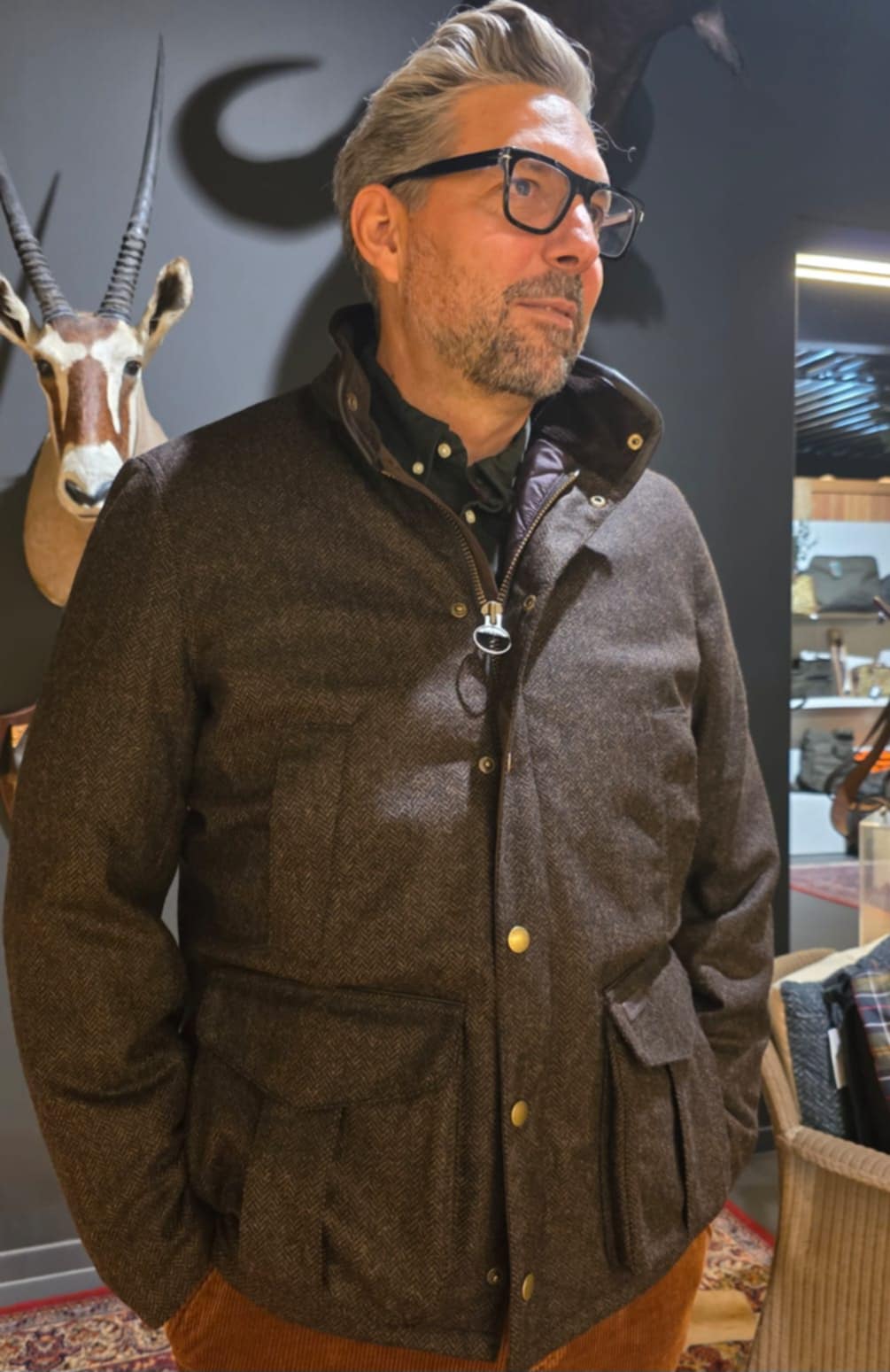 BARBOUR HEREFORD TWEED WOOL JACKET