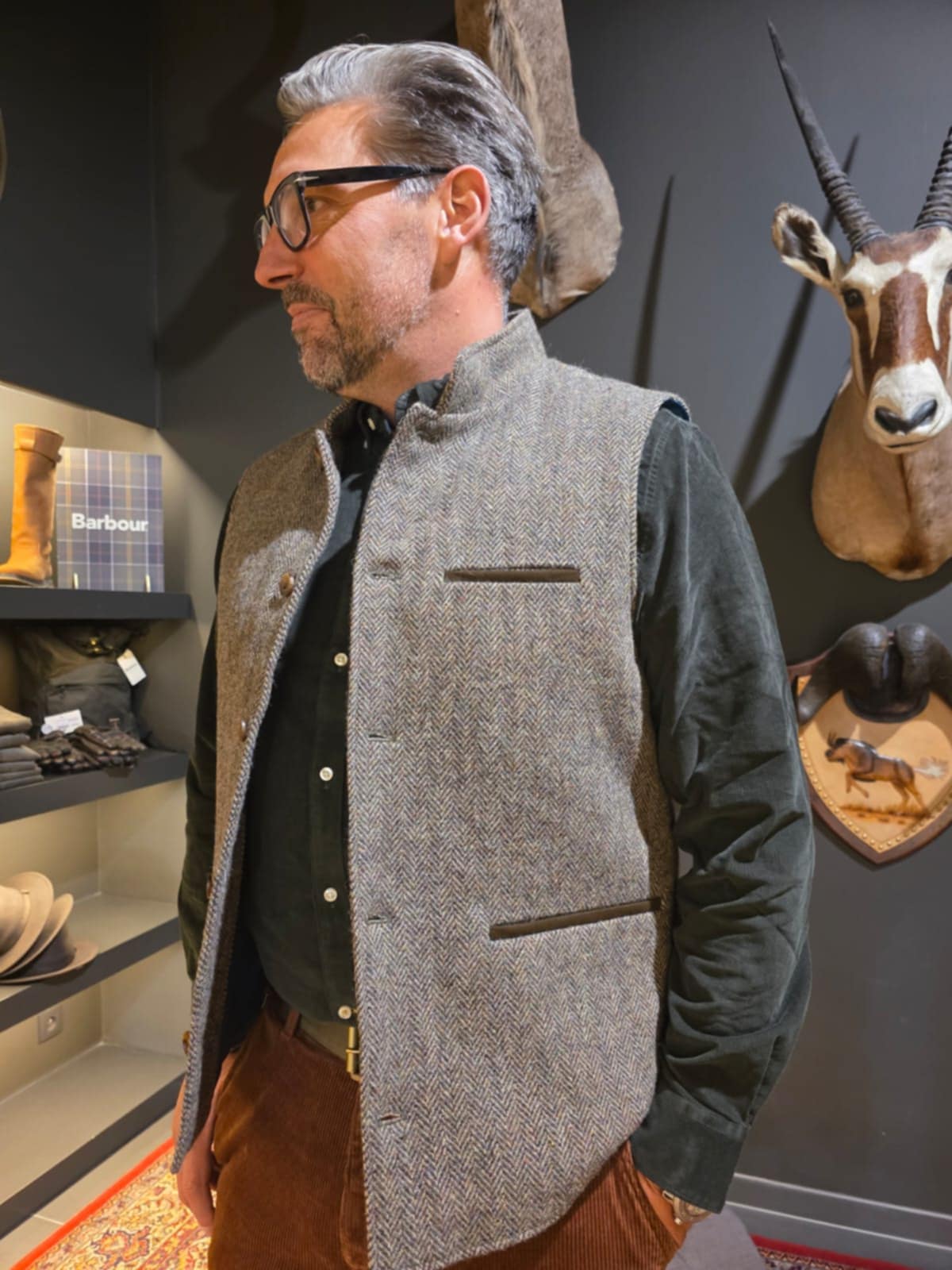 QUILTED GILET TWEED LAKSEN