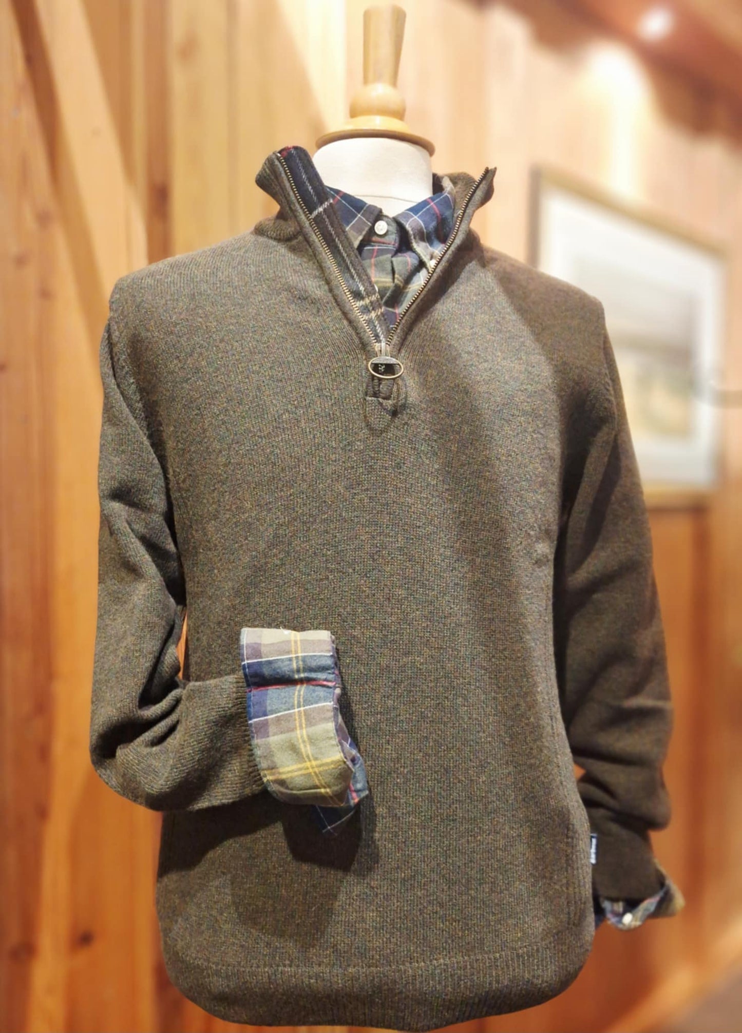 BARBOUR HOLDEN HALF ZIP KNITTED JUMPER