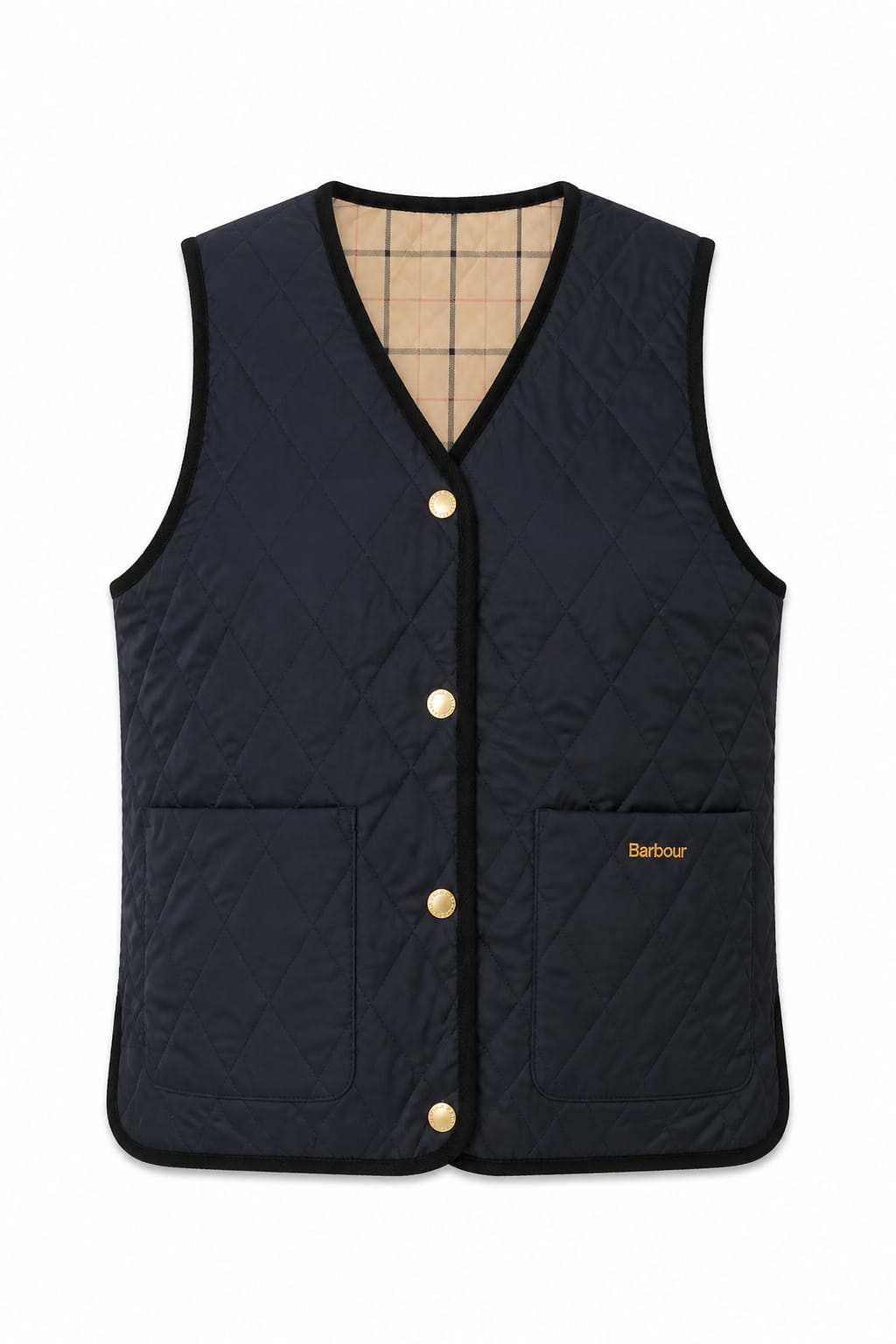 BARBOUR TARTAN REIMAGINED ICONS REVERSIBLE TARTAN QUILTED LINER