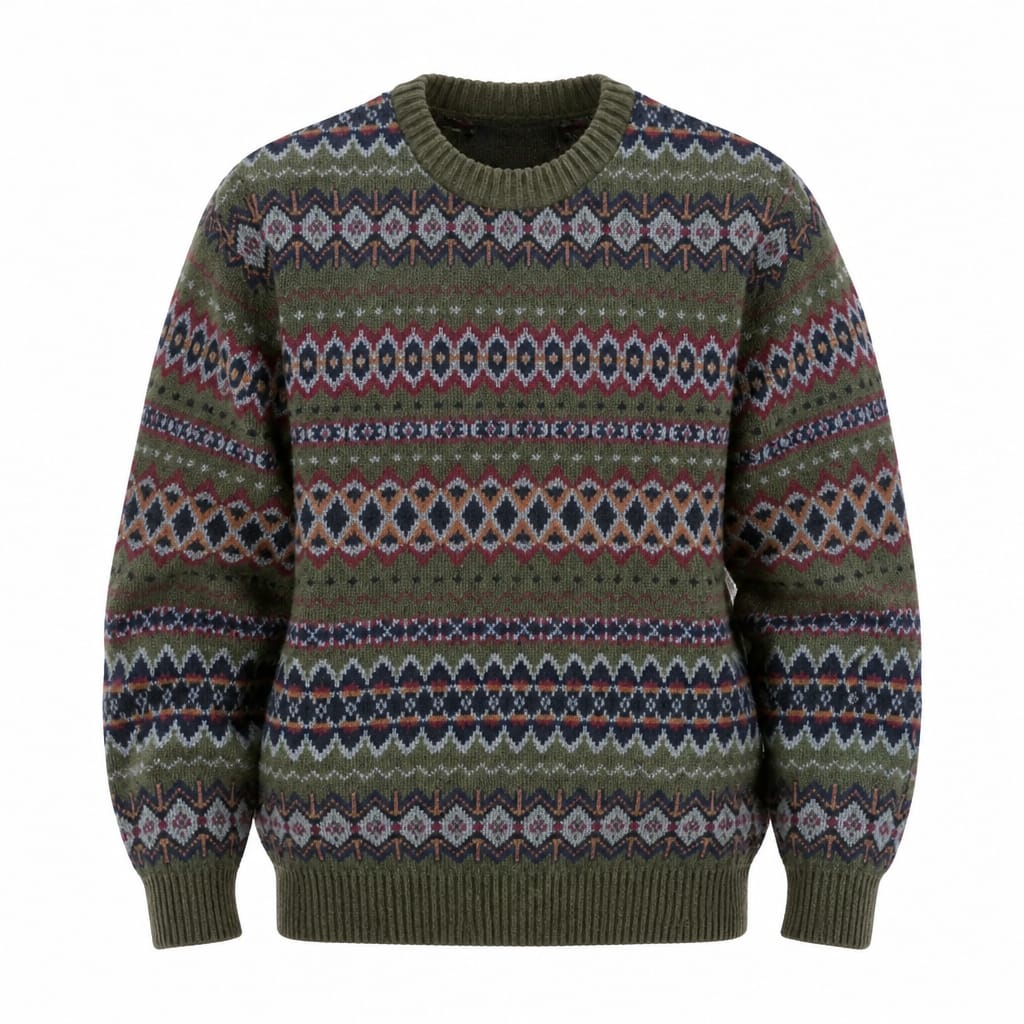 BARBOUR CASE FAIRISLE CREW NECK SWEATER