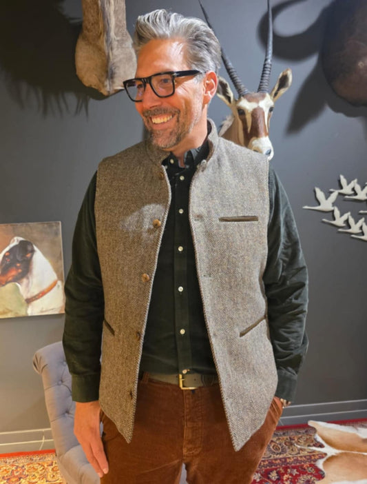 QUILTED GILET TWEED LAKSEN