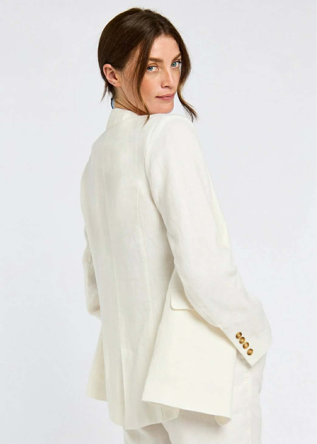 Avonlea Dames Linnen Jas - Wit