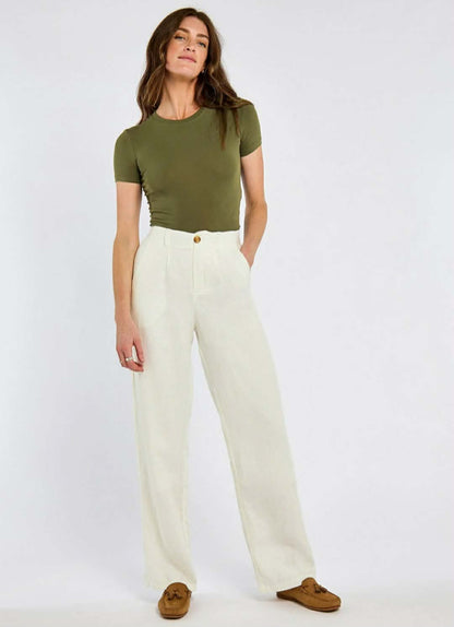 Kelby Dames LInnen Broek - Wit