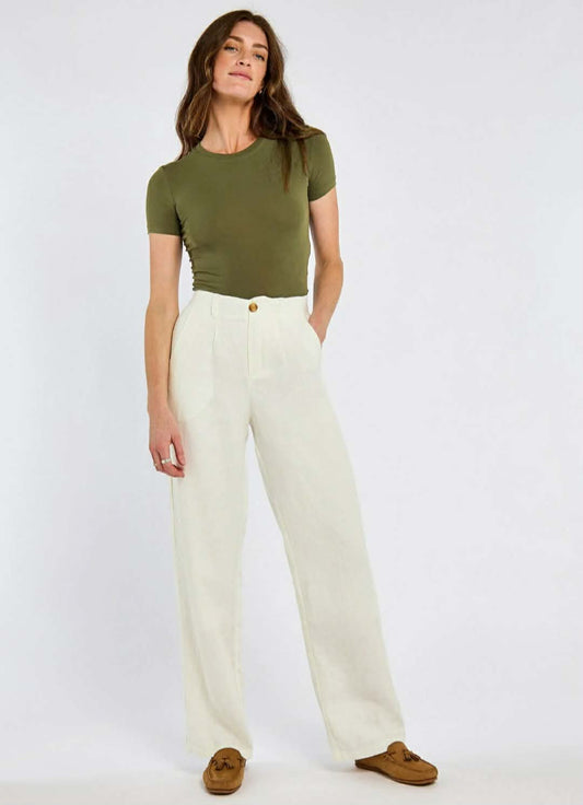 Kelby Dames LInnen Broek - Wit