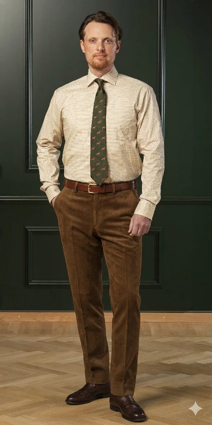 LAKSEN BELGRAVIA MOLESKIN TROUSERS BRONZE