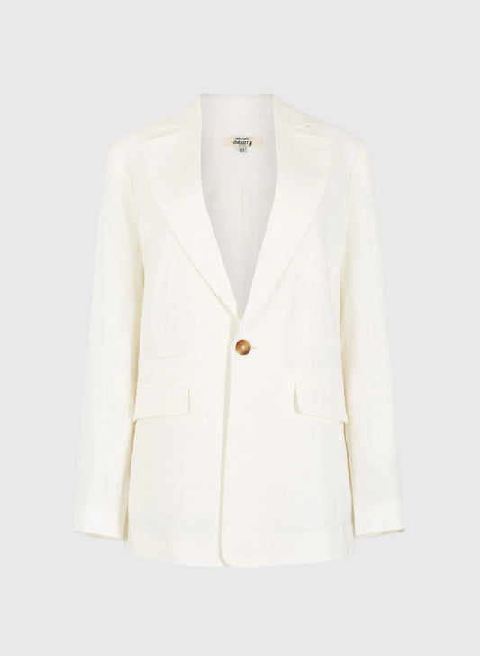 Avonlea Dames Linnen Jas - Wit