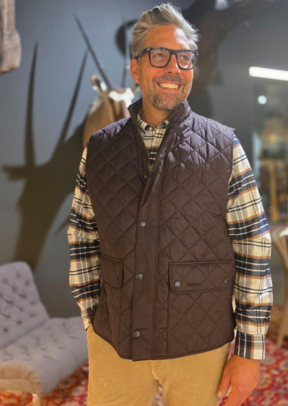 BARBOUR NEW LOWERDALE QUILTED GILET bruin