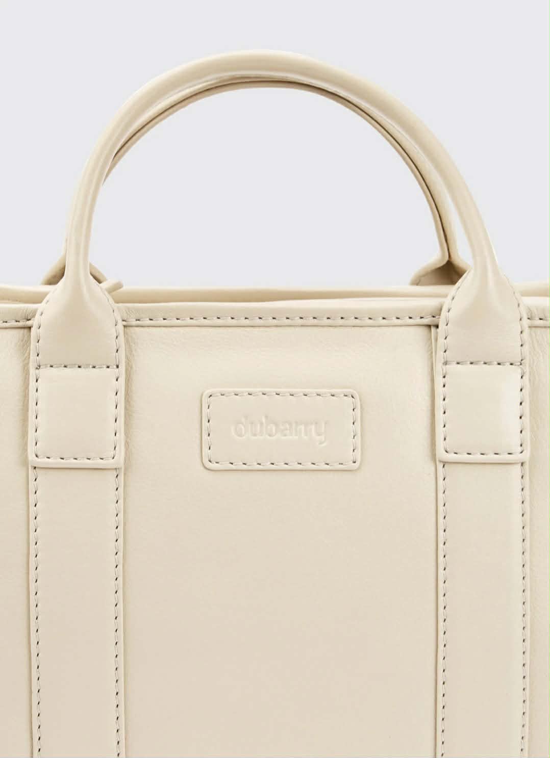 Ramelton Medium Size Leren Handtas - Ecru