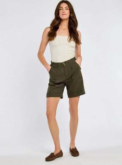 Maryland Dames Linnen Shorts - Kaki