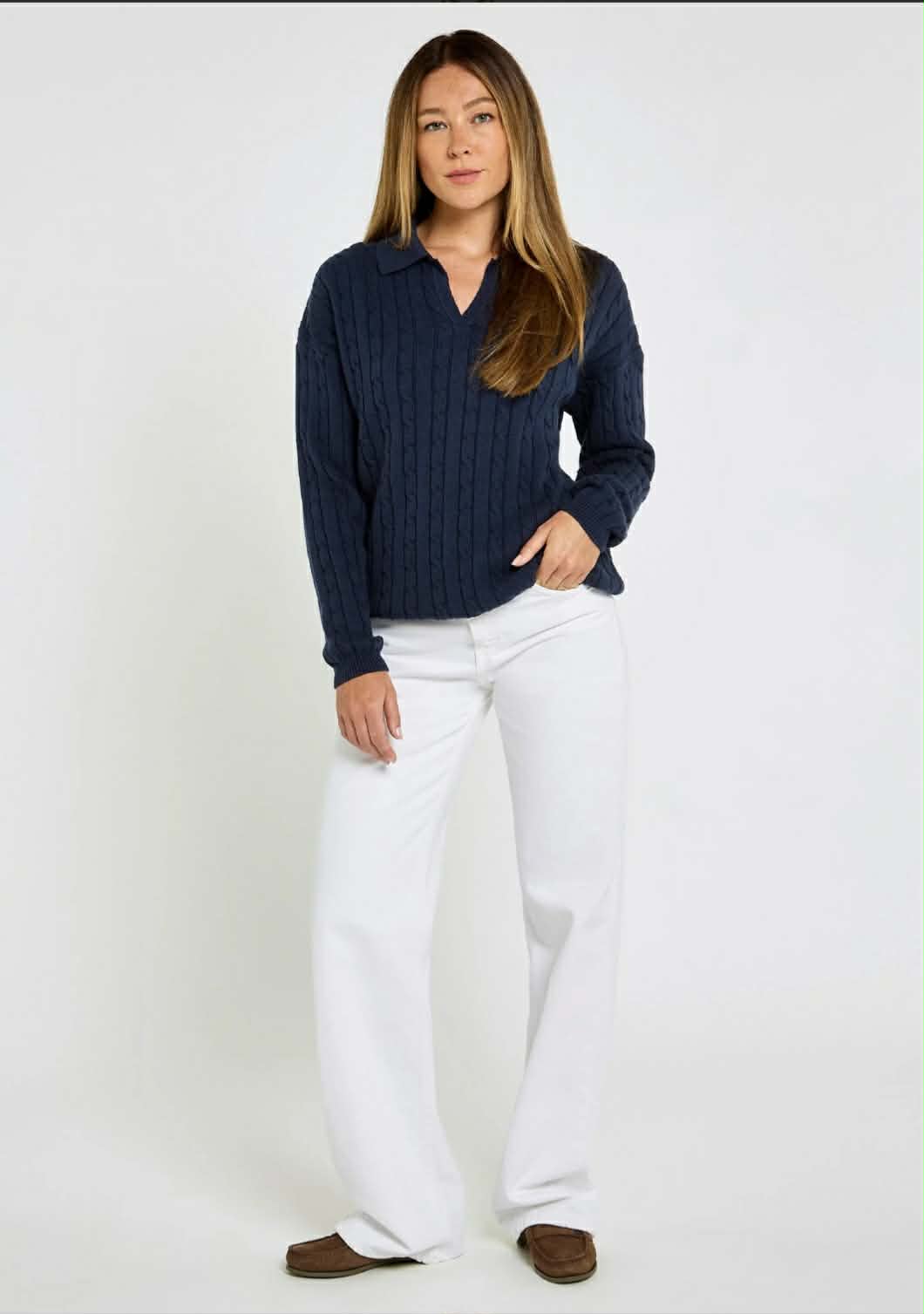 Brownville Dames Merino Blend Trui - Blauw