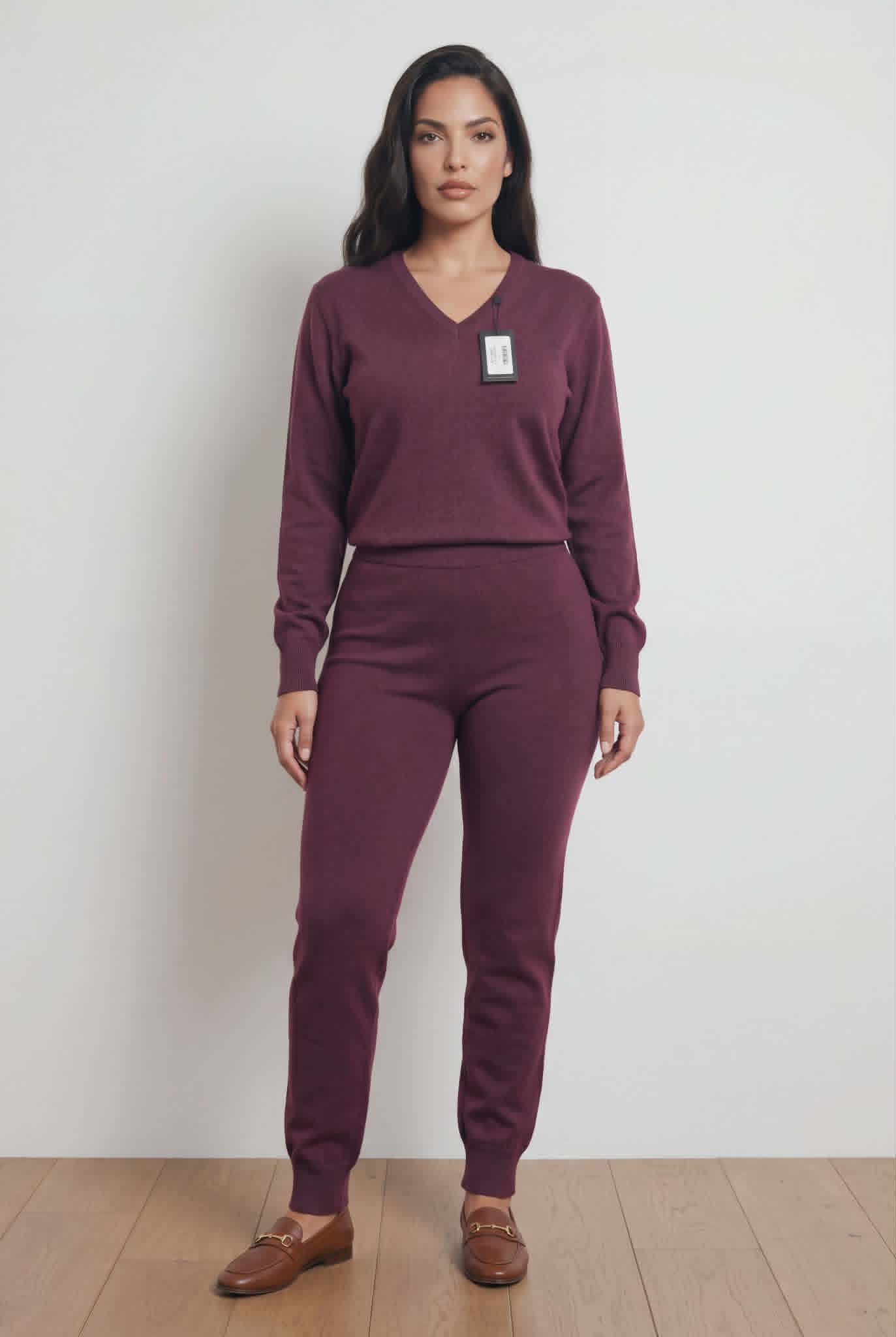 LAKSEN DAMES MERINO V-NEK