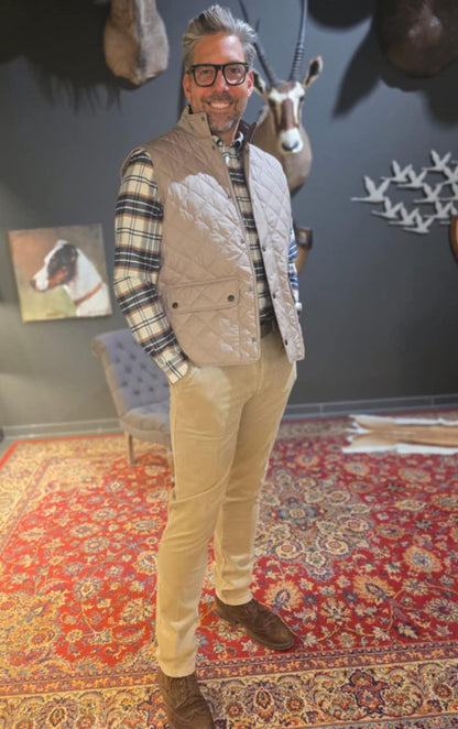 BARBOUR NEW LOWERDALE QUILTED GILET ecru