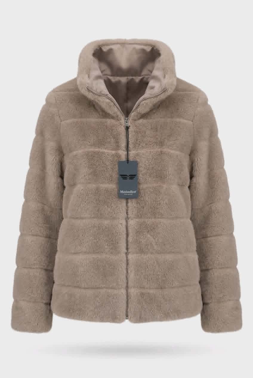 MAXIMILIAN FAUX-FUR JACKET