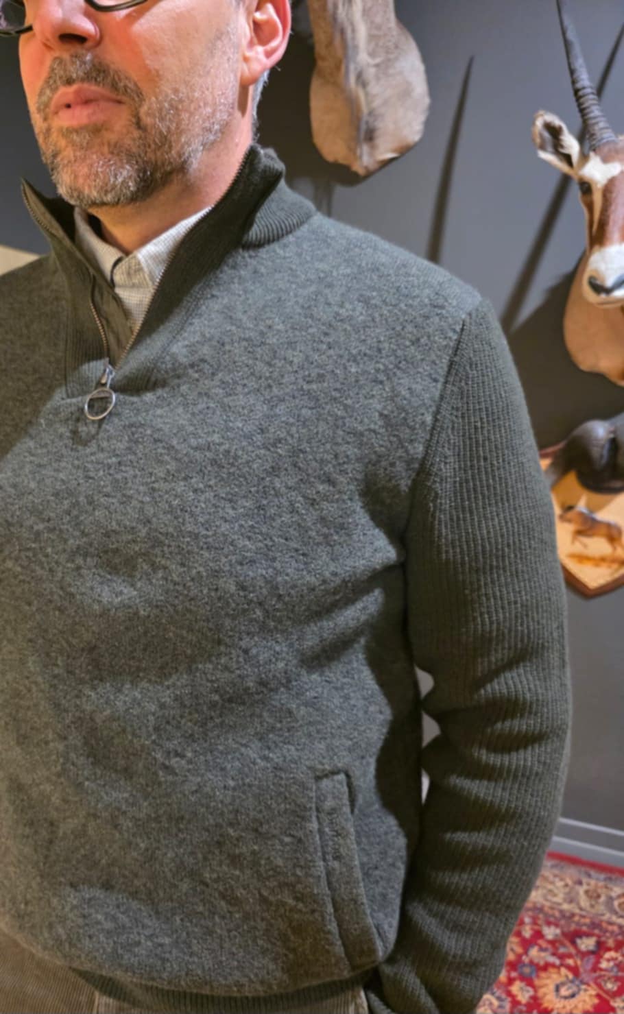 BARBOUR MILBURN HALF ZIP KNITTED JUMPER