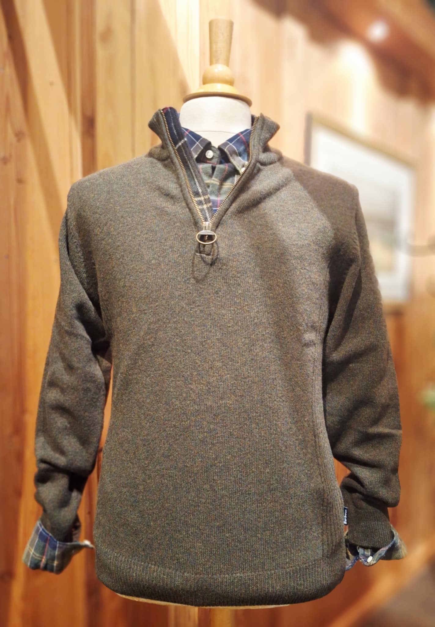 BARBOUR HOLDEN HALF ZIP KNITTED JUMPER