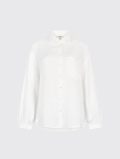 Silvergrass Dames Relaxed Fit Linnen Shirt - White