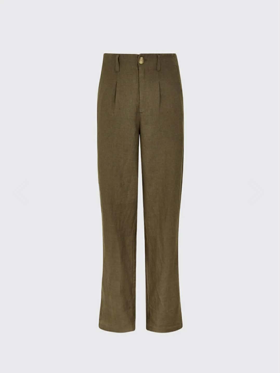 Kelby Dames LInnen Broek - Kaki