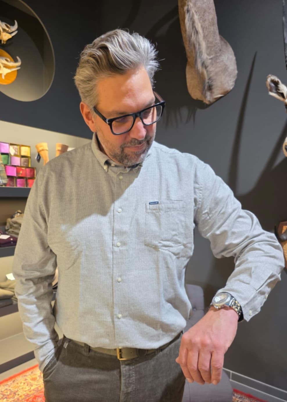 BARBOUR TURNER TAILORED HOUNDSTOOTH SHIRT