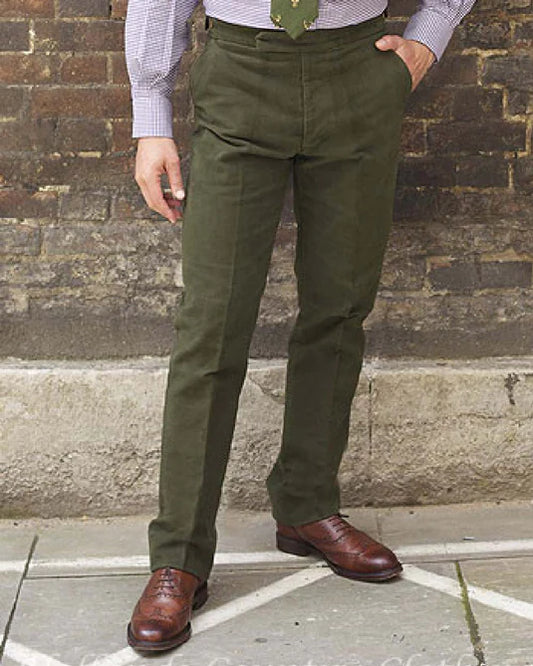 LAKSEN BELGRAVIA MOLESKIN TROUSERS LODEN GROEN