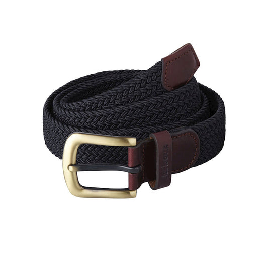 BARBOUR STRETCH WEBBING LEATHER BELT