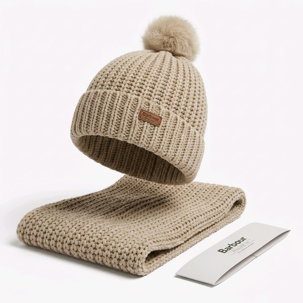 BARBOUR DOVER BEANIE & HAILES SCARF GIFT SET