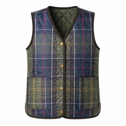BARBOUR TARTAN REIMAGINED ICONS REVERSIBLE TARTAN QUILTED LINER