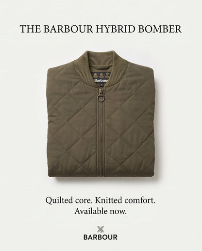 BARBOUR QUILTED FRONT KNITTED ZIP THROUGH
