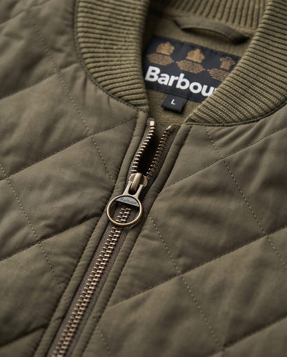 BARBOUR QUILTED FRONT KNITTED ZIP THROUGH