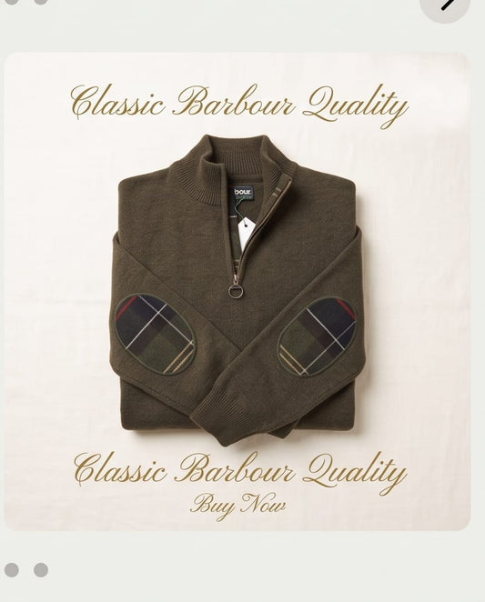 BARBOUR HOLDEN 1/4 ZIP KAKI