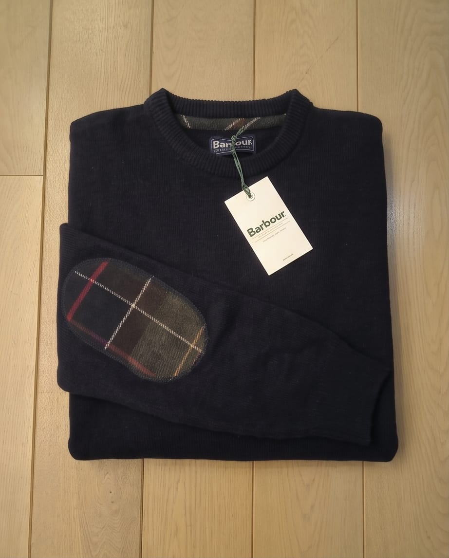 BARBOUR HOLDEN CREW NECK SWEATER NAVY