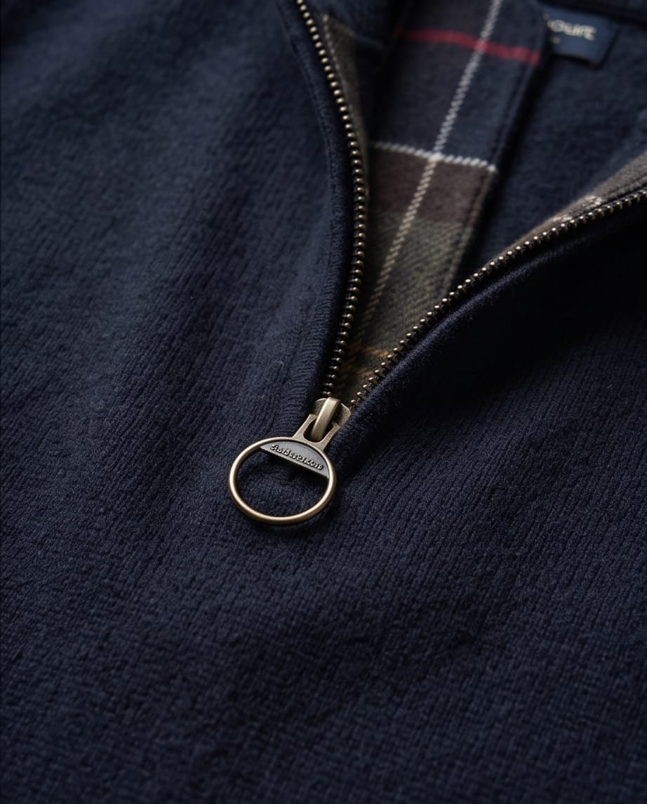 BARBOUR HOLDEN 1/4 ZIP NAVY