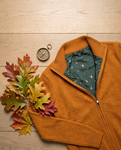OSBORNE WINDPROOF CARDIGAN 100% LAMSWOL