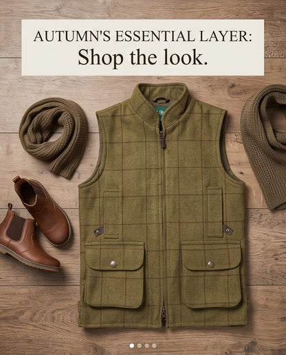 ALAN PAINE RUTLAND KIDS WAISTCOAT LICHEN