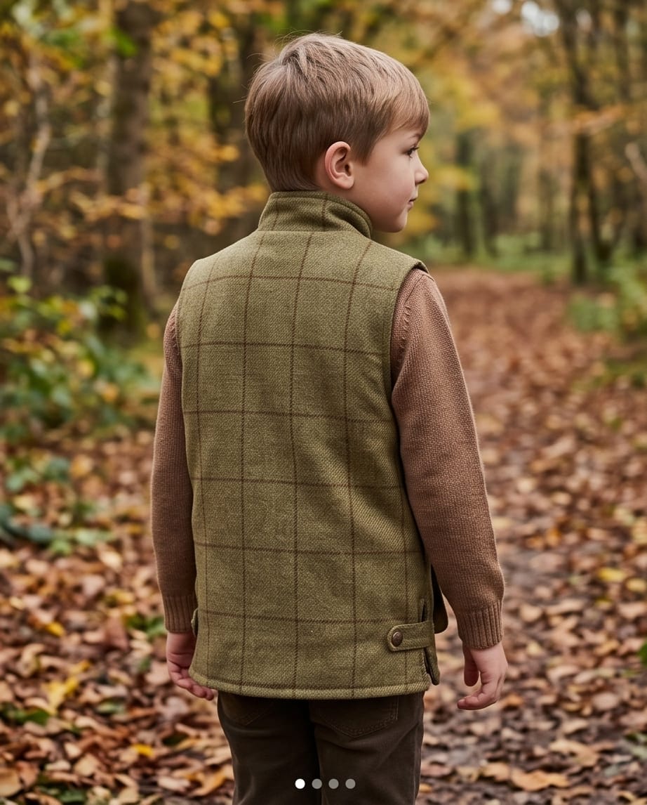 ALAN PAINE RUTLAND KIDS WAISTCOAT LICHEN