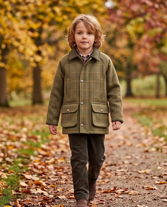 ALAN PAINE RUTLAND KIDS COAT GREEN ASH