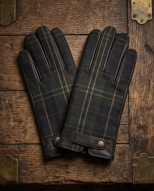 BARBOUR SCARLET TARTAN GLOVES (dame)