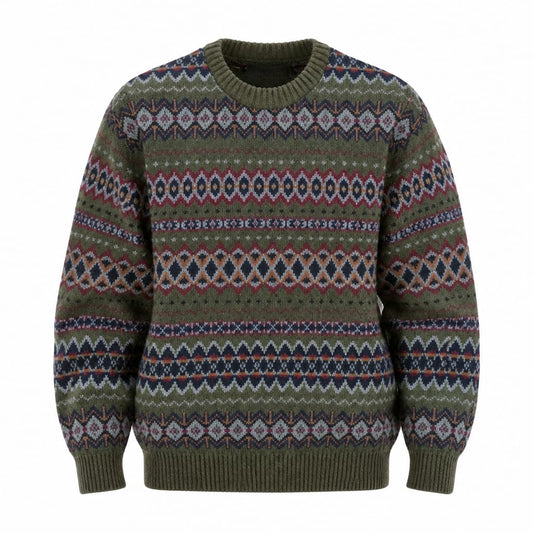 BARBOUR CASE FAIRISLE CREW NECK SWEATER