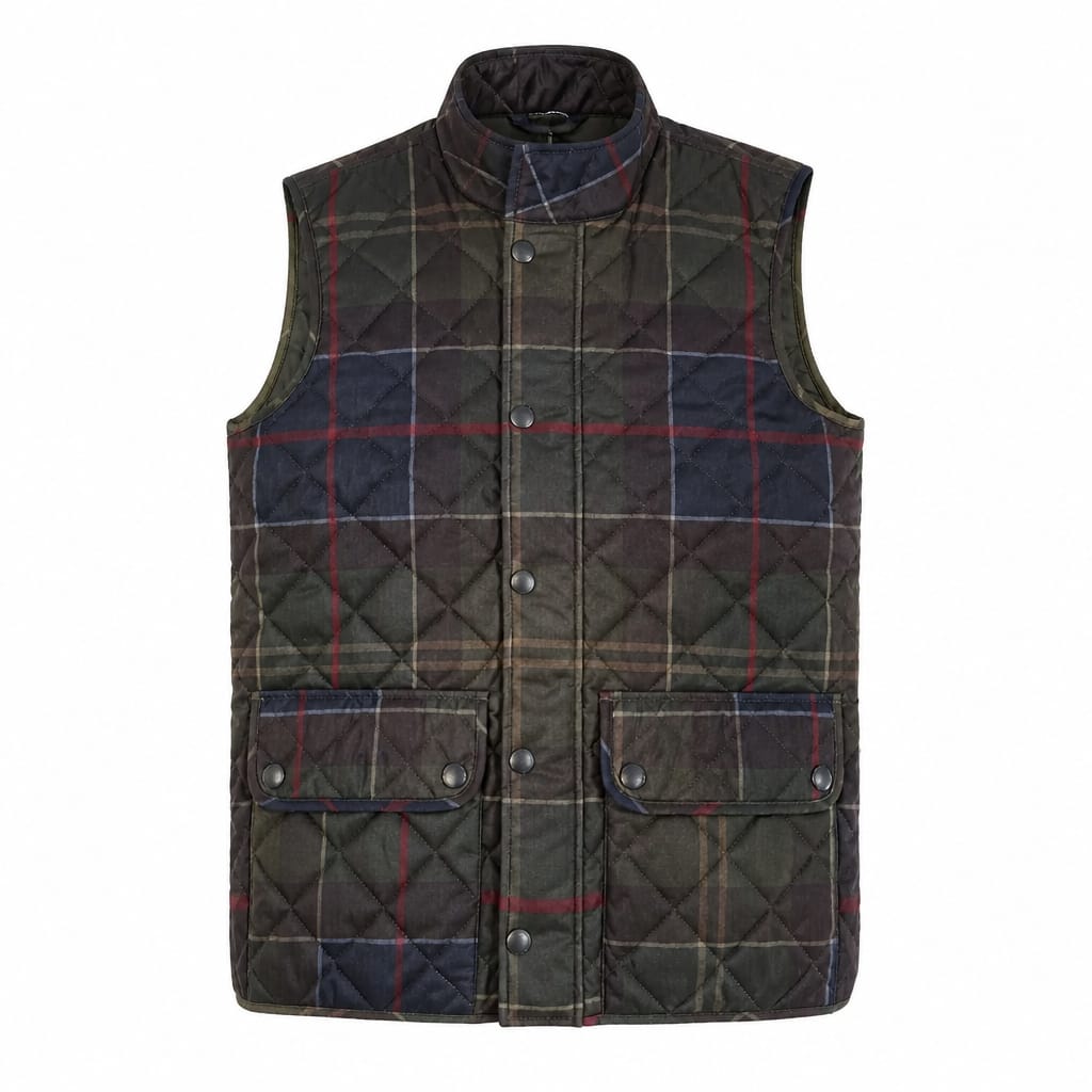 BARBOUR ICONS TARTAN LOWERDALE QUILTED GILET