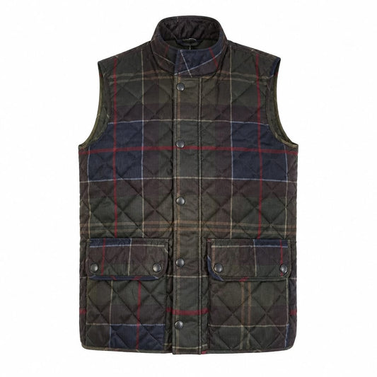 BARBOUR ICONS TARTAN LOWERDALE QUILTED GILET