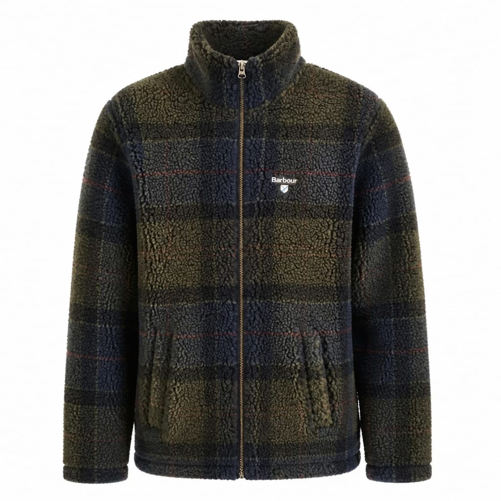 BARBOUR TARTAN FLEECE ZIP THROUGH SWEATSHIRT