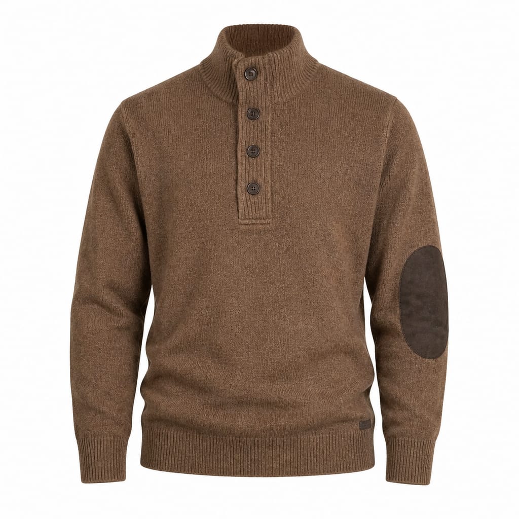 BARBOUR ESSENTIAL PATCH HALF ZIP KNITTED JUMPER