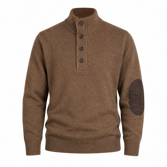 BARBOUR ESSENTIAL PATCH HALF ZIP KNITTED JUMPER