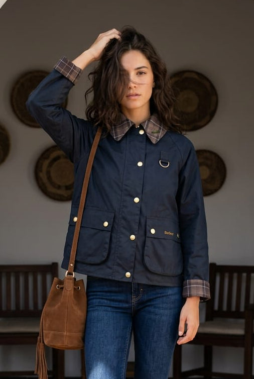 BARBOUR ICONS TARTAN COLLAR SPEY WAX JACKET