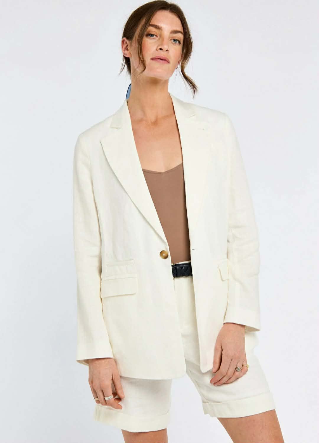 Avonlea Dames Linnen Jas - Wit