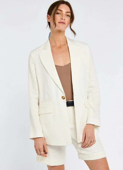 Avonlea Dames Linnen Jas - Wit