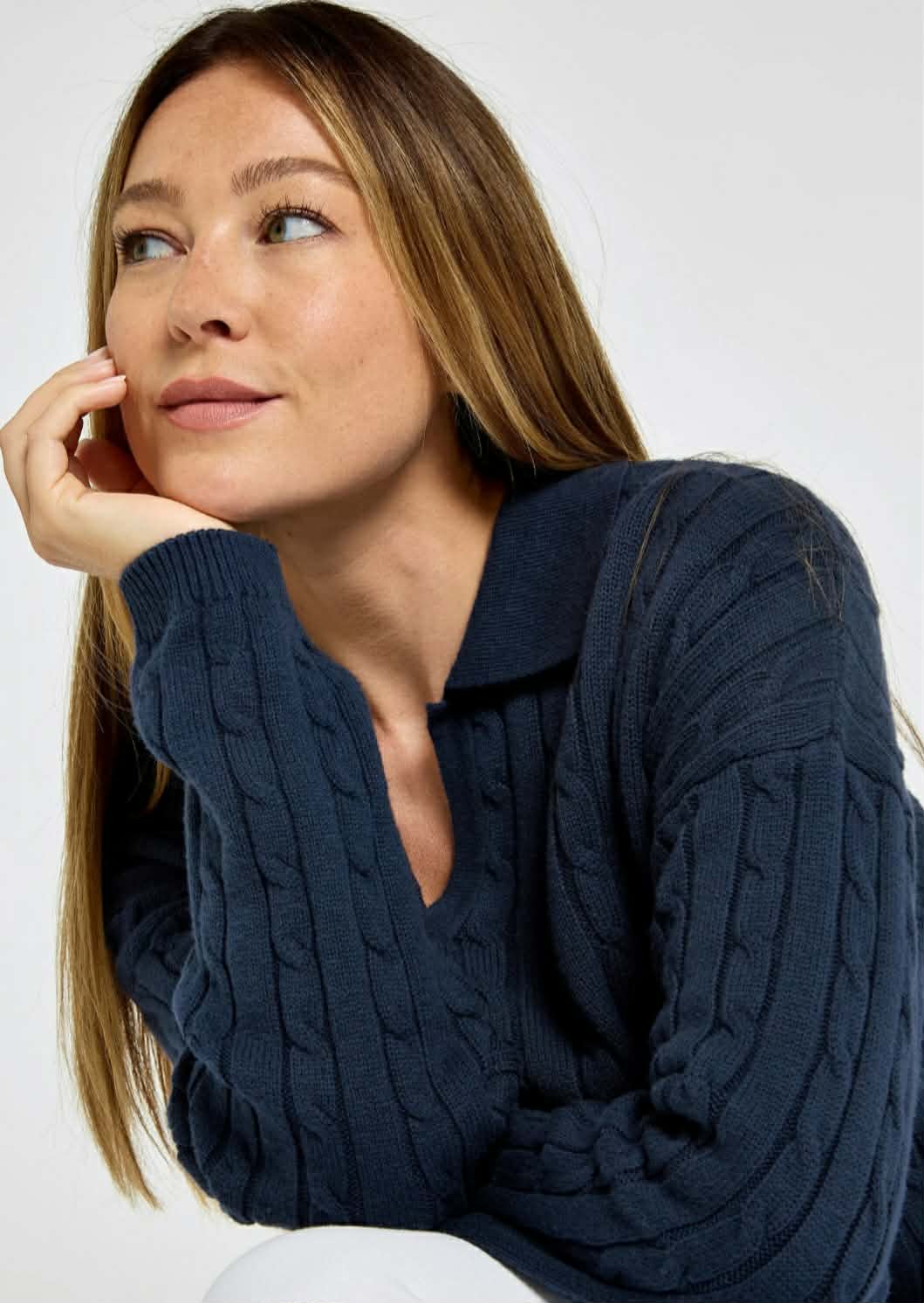 Brownville Dames Merino Blend Trui - Blauw