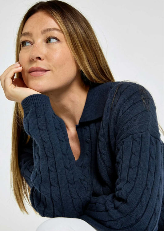 Brownville Dames Merino Blend Trui - Blauw