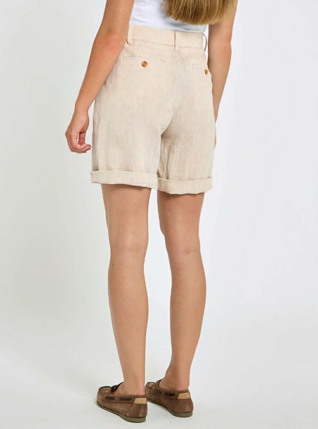 Maryland Dames Linnen Shorts - Oatmeal